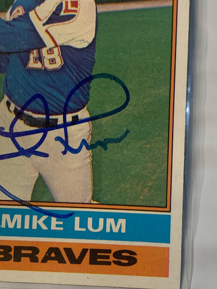 Mike Lum autographed card- 1976 Topps (see notes) – Five Tool Signings